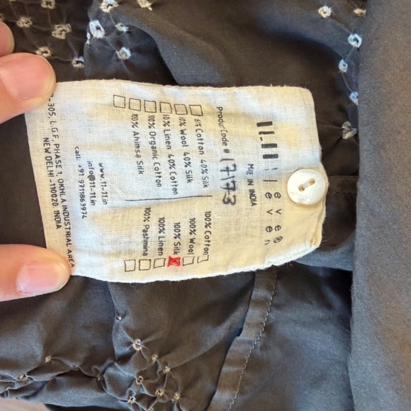 11.11 eleven eleven silk blouse with bandhani shibori dyed pattern - Picture 8 of 9